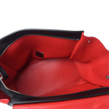 Celine Pony Hair Smooth Calfskin Medium Tri-Color Trapeze Glacier Red Black 5 of 16