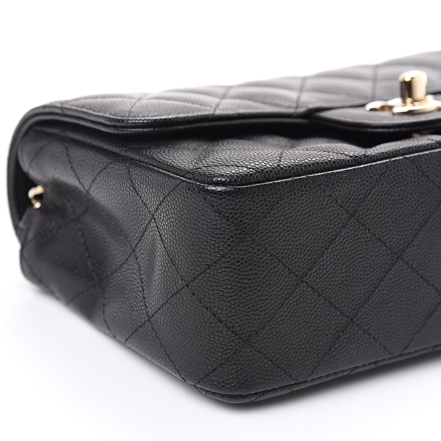 Caviar Quilted Mini Rectangular Flap Black