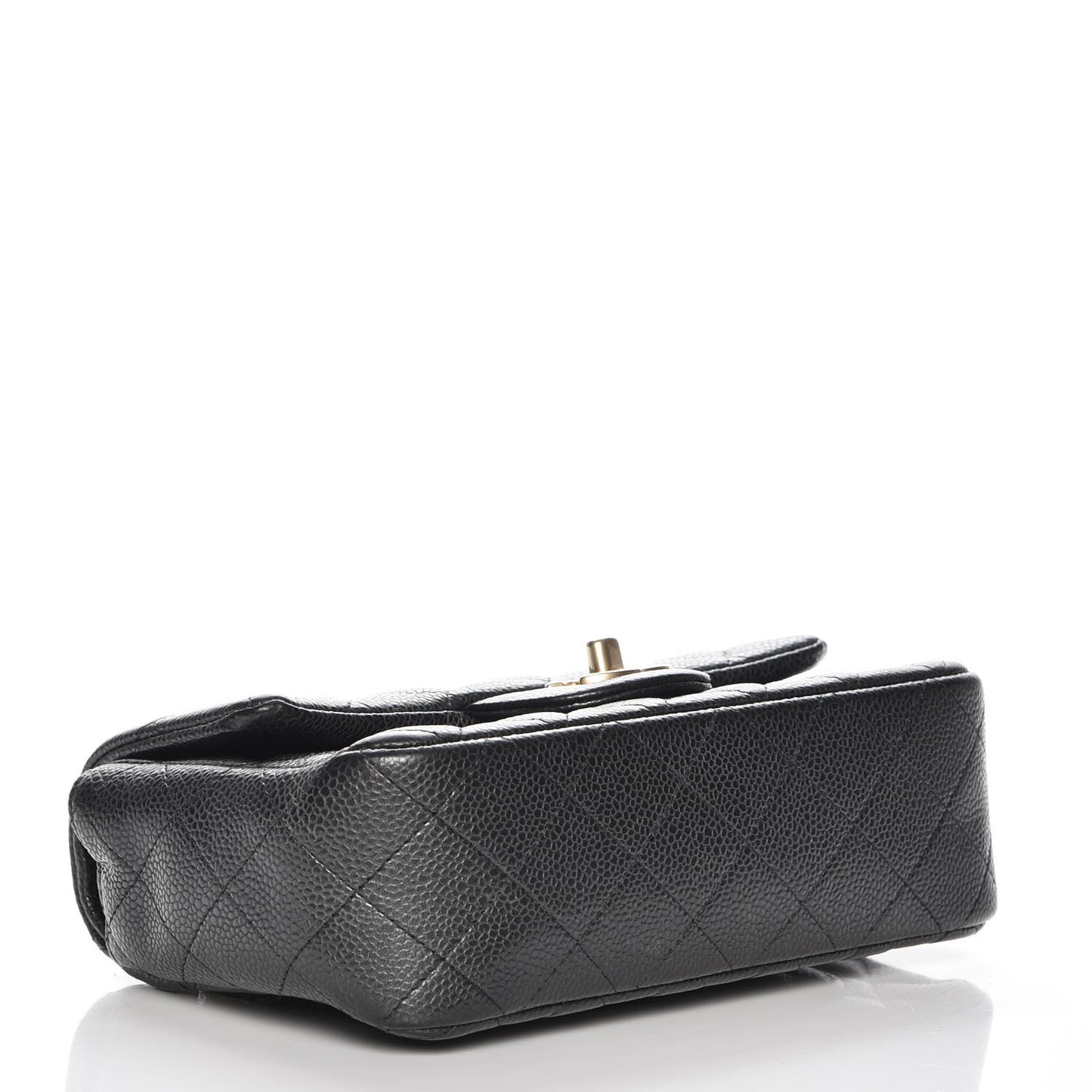 Caviar Quilted Mini Rectangular Flap Dark Charcoal