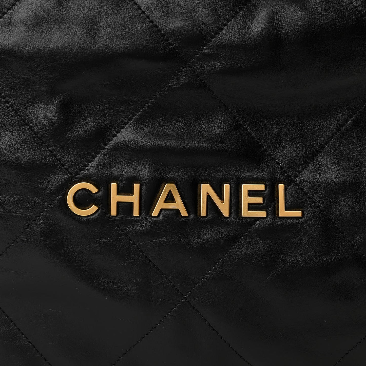 Shiny Calfskin Quilted Chanel 22 Black