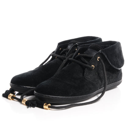 Louis Vuitton Suede Fold Over Sneakers 37 Black 3 of 8