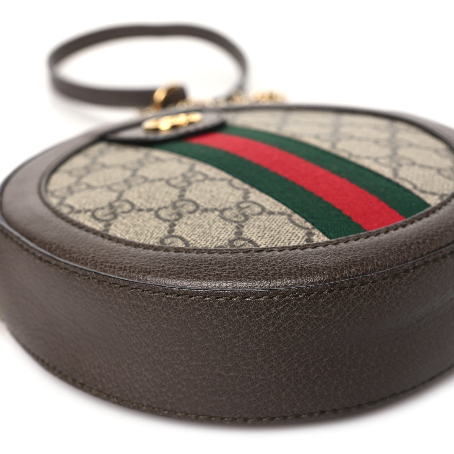 Gucci GG Supreme Monogram Web Mini Ophidia Round Shoulder Bag Brown 9 of 10