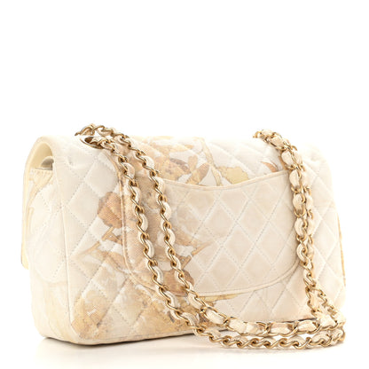 Chanel Denim Floral Printed Medium Double Flap Beige 3 of 13