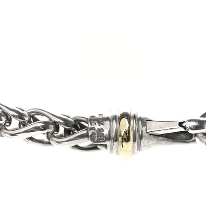 David Yurman Sterling Silver 14K Yellow Gold 8mm Wheat Chain Necklace 4 of 4