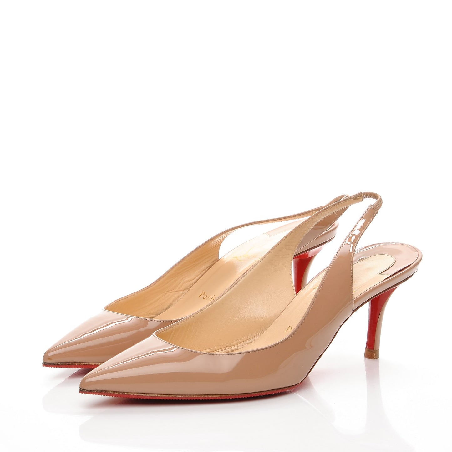 Patent Apostrophy 70 Slingback Pumps 39.5 Nude