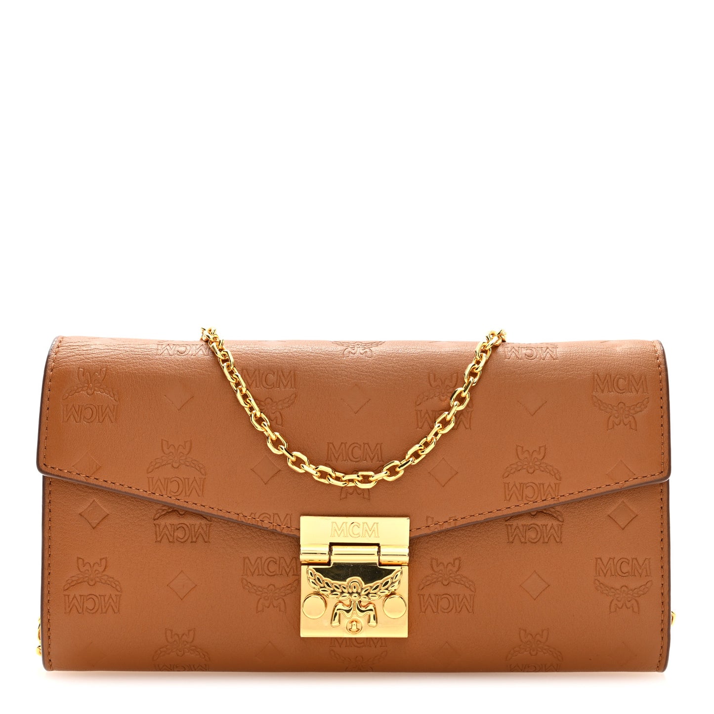 Calfskin Ottomar Large Patricia Wallet On Chain Cognac