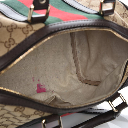 Gucci Monogram Vintage Web Medium Boston Dark Brown 6 of 15