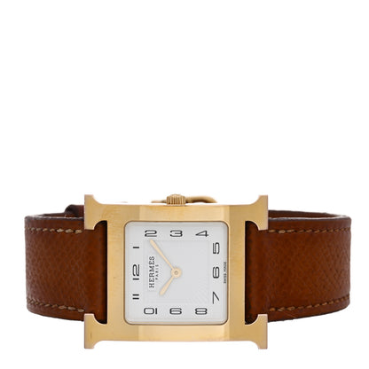 Hermes Stainless Steel Epsom 26mm Heure H Hour Quartz Watch Gold 2 of 5