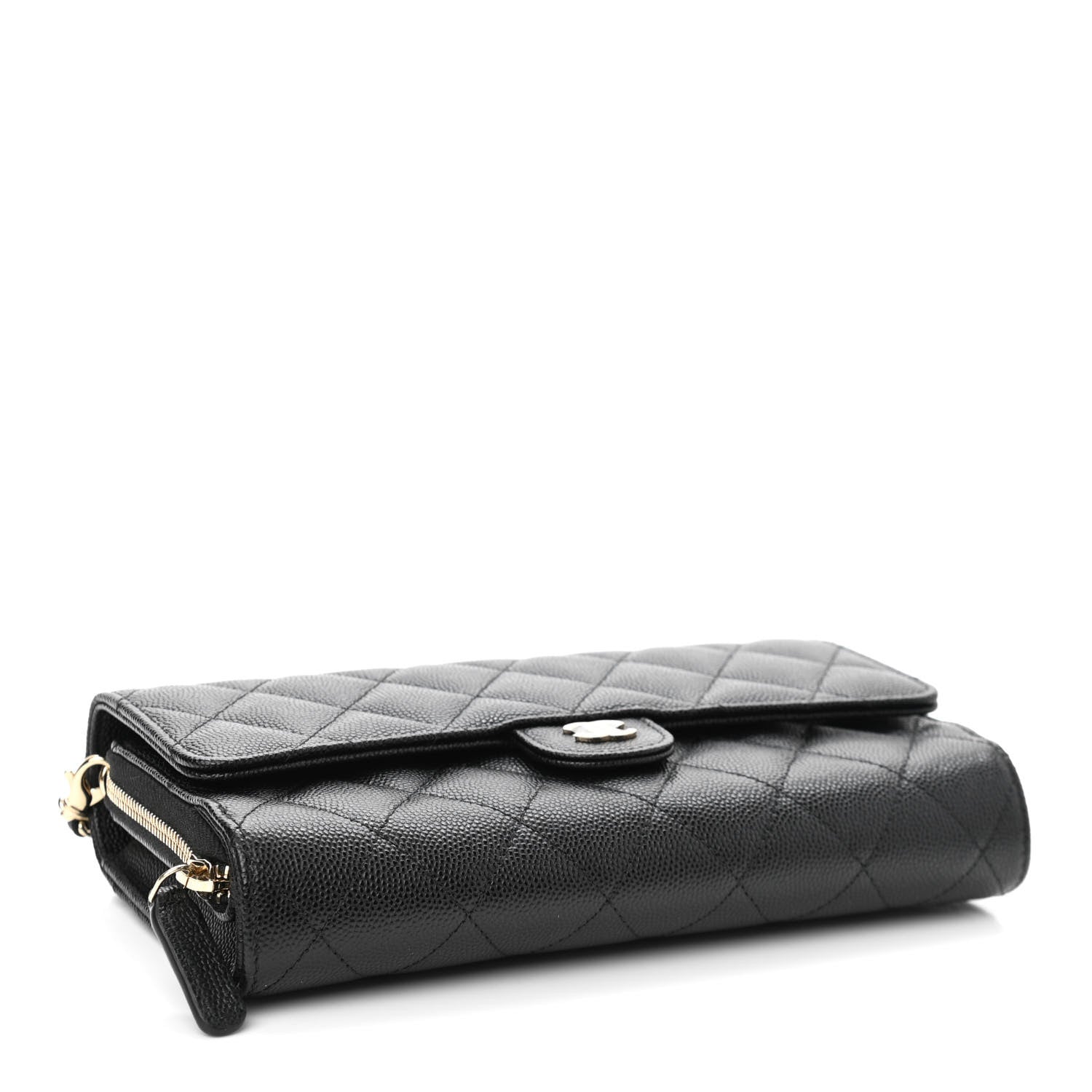 Chanel Caviar Quilted Phone Holder Wallet on Removable Chain Black 5 of 13