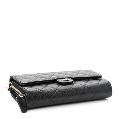 Chanel Caviar Quilted Phone Holder Wallet on Removable Chain Black 5 of 13