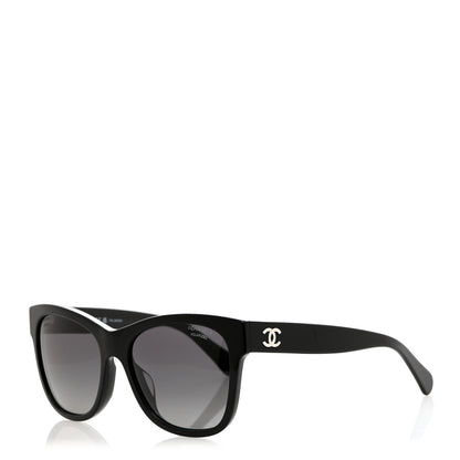 Chanel Acetate Polarized Square CC Sunglasses 5380 Black 1 of 8