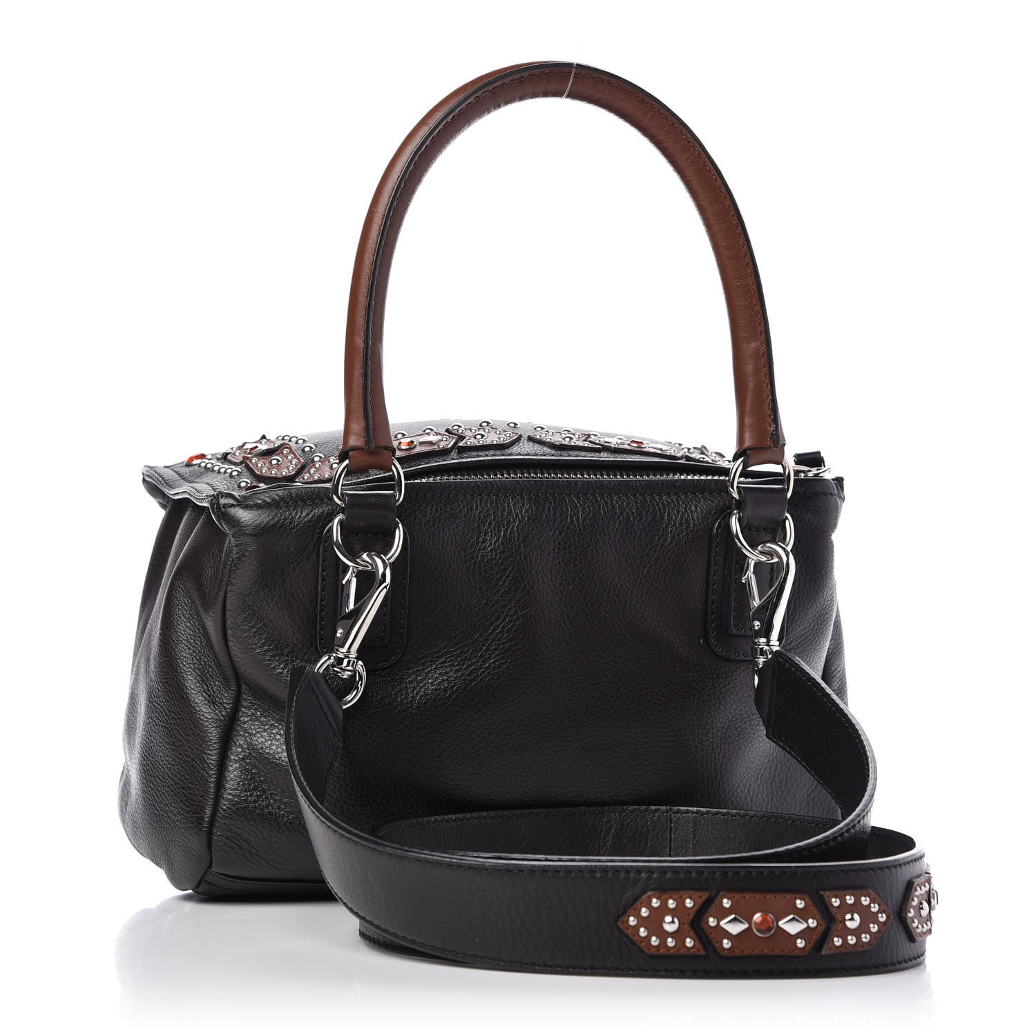 Givenchy Calfskin Small Studded Pandora Black Brown 3 of 10