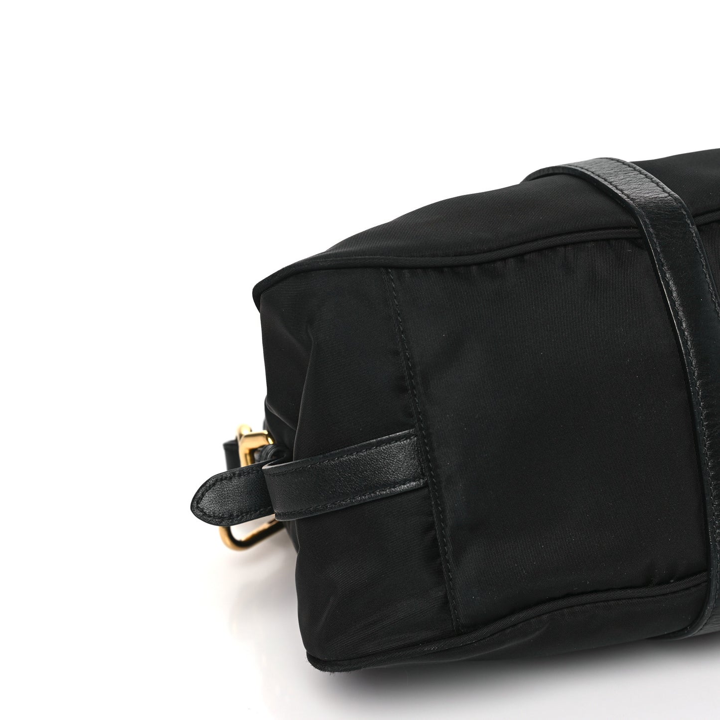 Tessuto Nylon Soft Calfskin Shopping Satchel Black