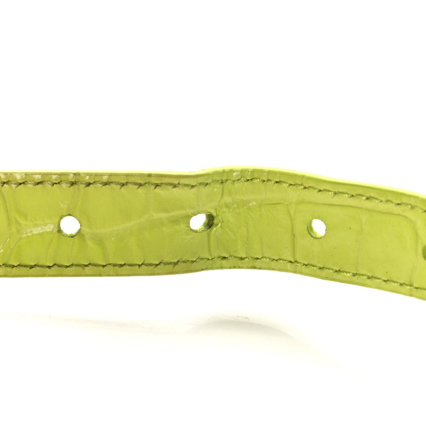 Shiny Calfskin Crocodile Embossed Small Hourglass Sling Shoulder Bag Lime