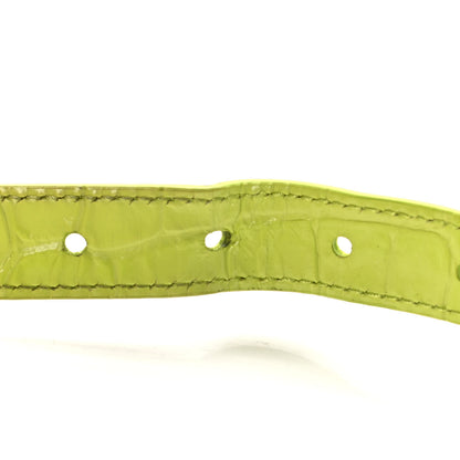 Balenciaga Shiny Calfskin Crocodile Embossed Small Hourglass Sling Shoulder Bag Lime 13 of 13