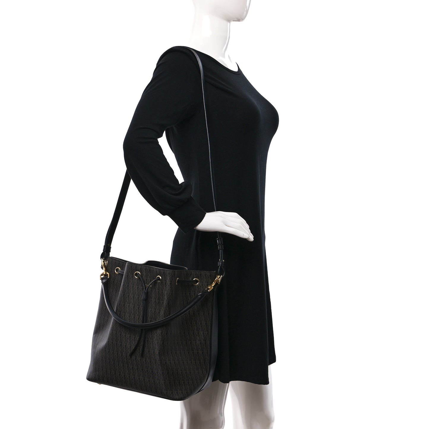 Toile Classic Monogram Emmanuelle Bucket Bag Black