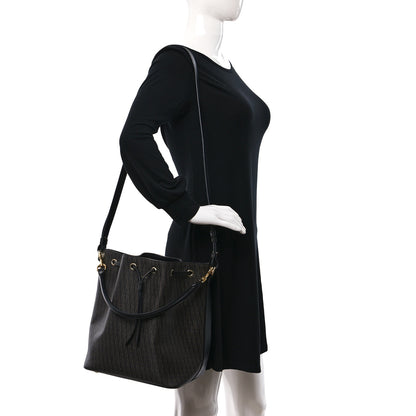 Saint Laurent Toile Classic Monogram Emmanuelle Bucket Bag Black 2 of 8