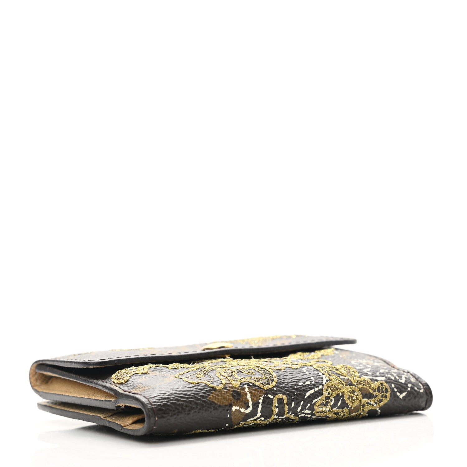 Louis Vuitton Monogram Dentelle Elise Wallet Gold 4 of 8