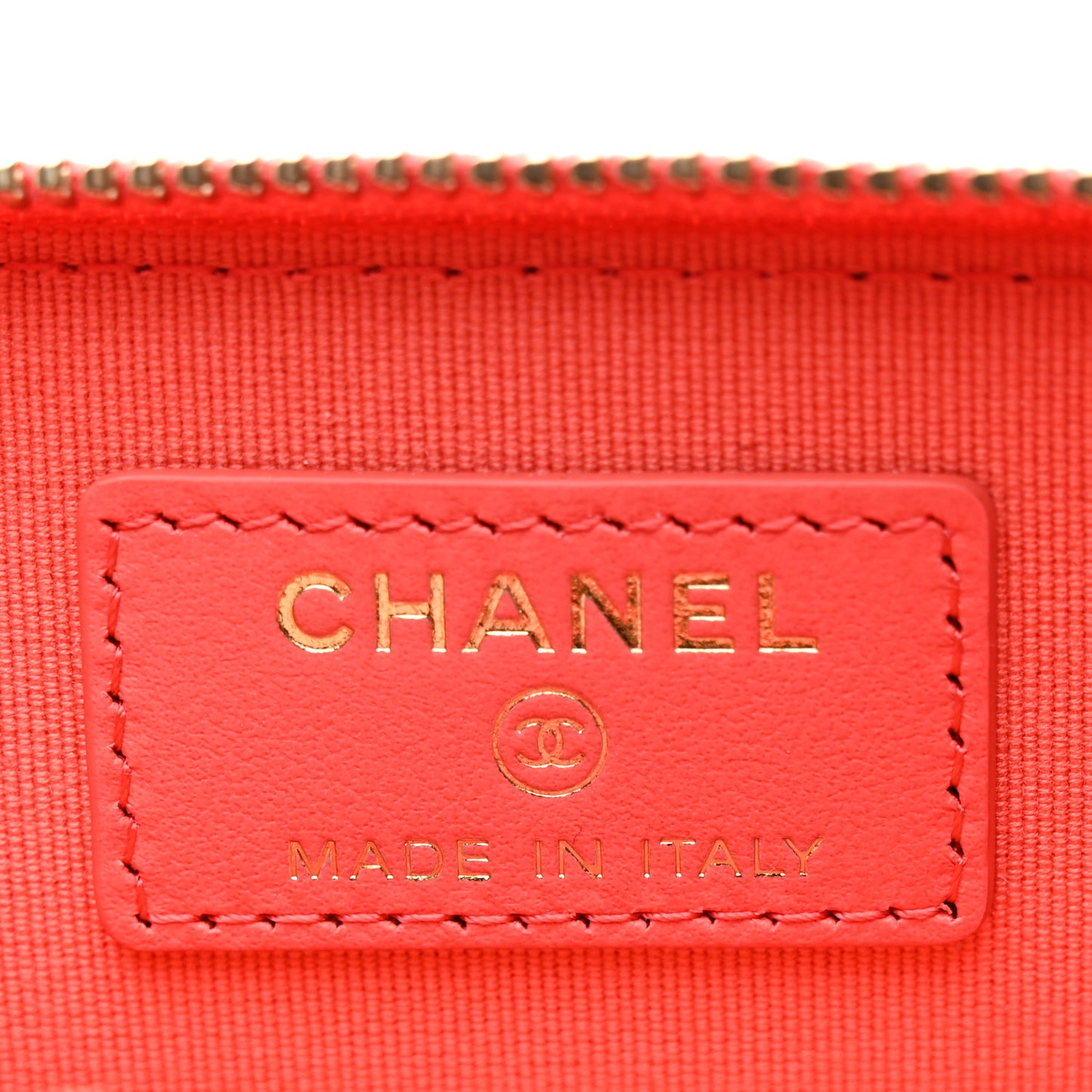 Lambskin Quilted Chanel 19 Zip Around Coin Purse Wallet Coral