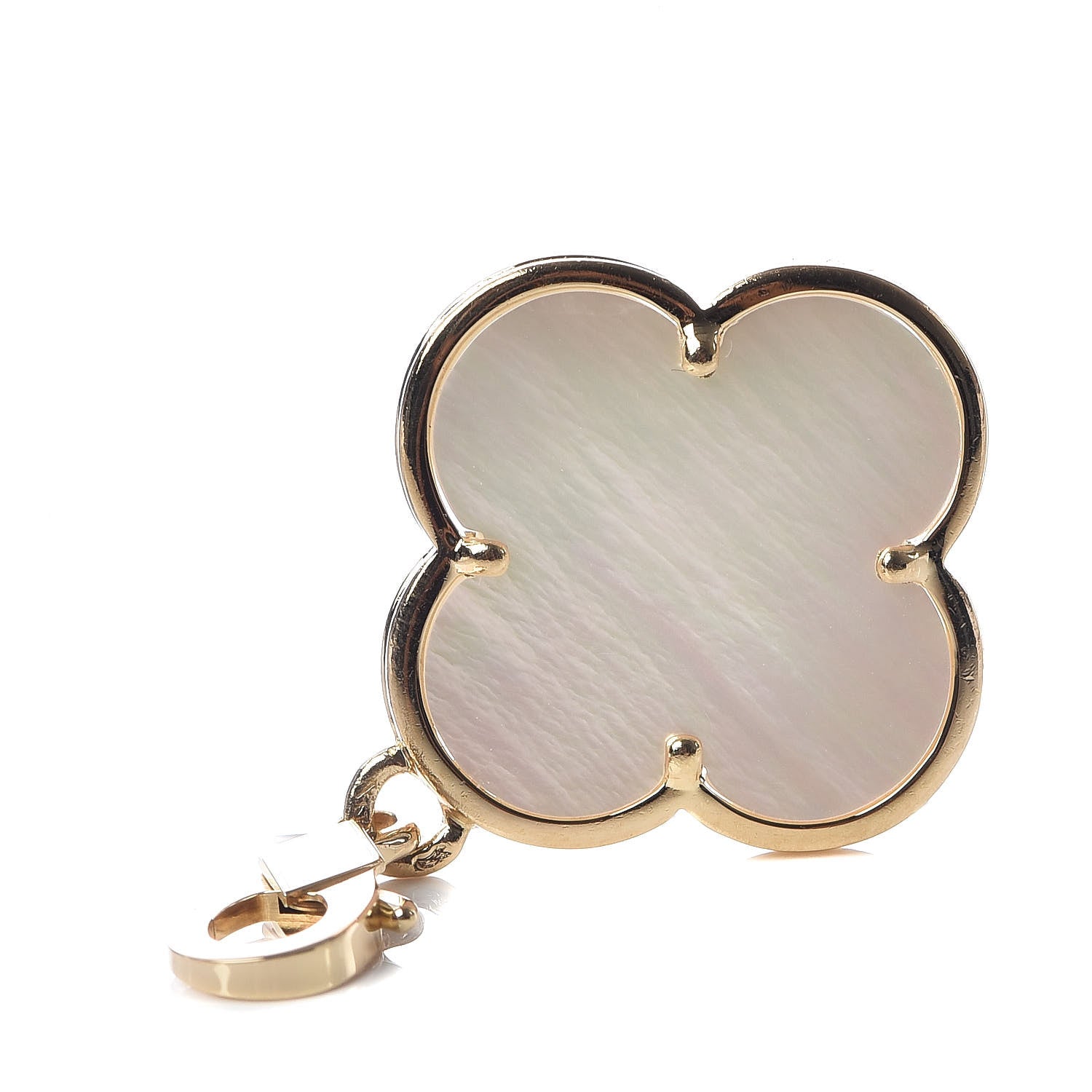 Van Cleef & Arpels 18K Yellow Gold Mother of Pearl Magic Alhambra Pendant 3 of 4