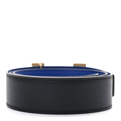 Hermes Togo 38mm Constance H Belt 90 36 Black Bleu Electrique 2 of 5