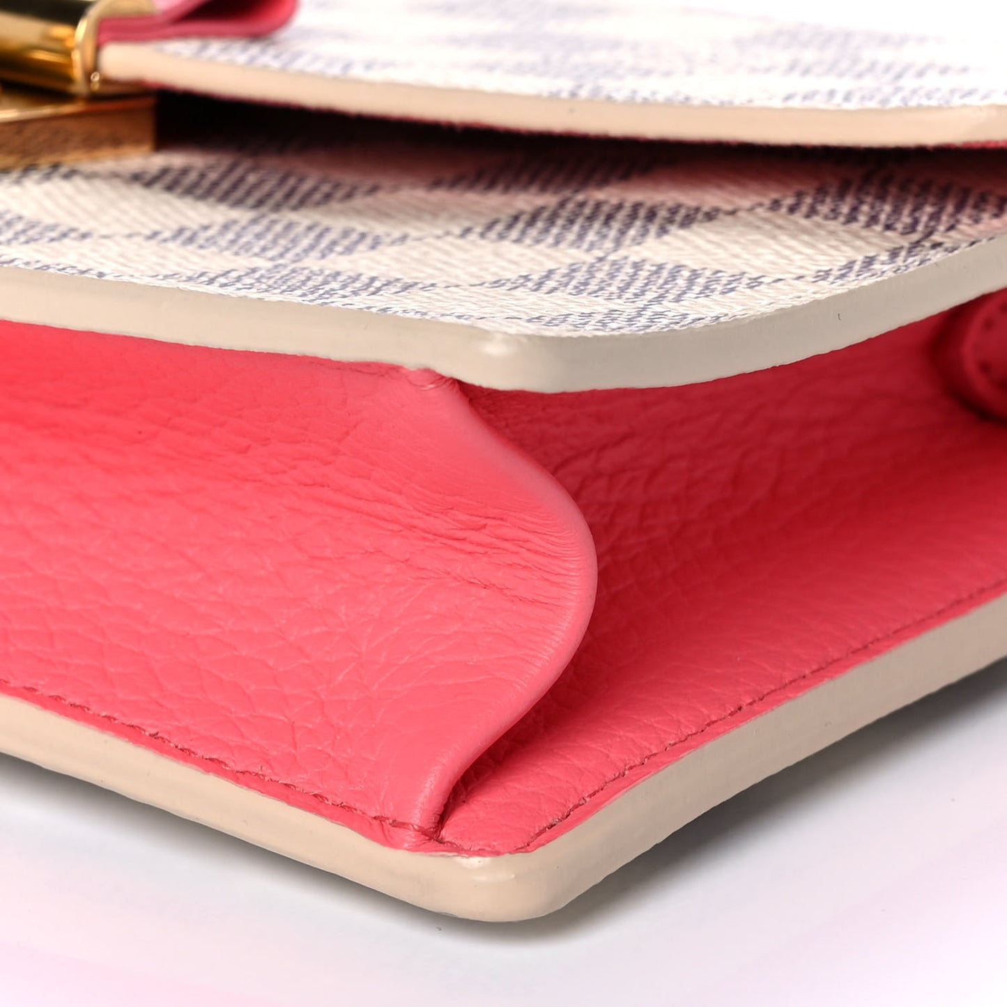 Damier Azur Croisette Chain Wallet Rose Papaye
