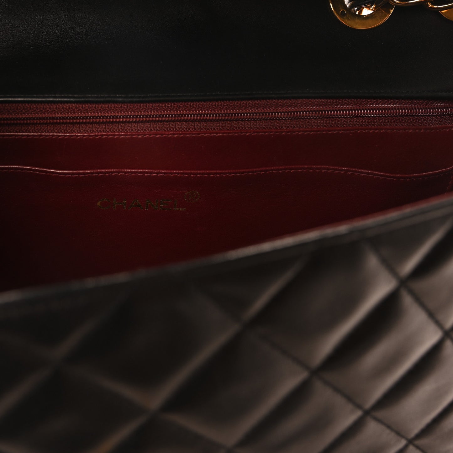 Lambskin Quilted XL Jumbo Single Flap Black