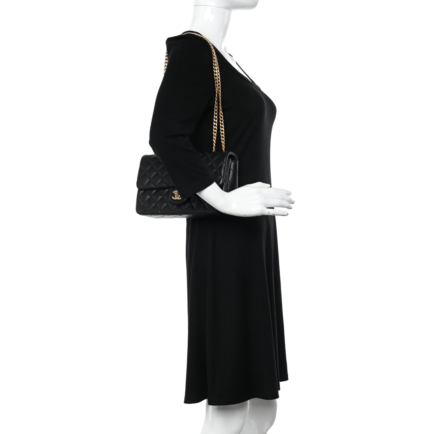 Lambskin Quilted Small Sweet Camellia Flap Black