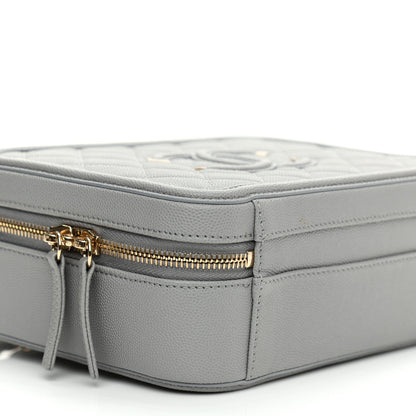 Chanel Caviar Quilted Medium CC Filigree Vanity Case Grey 9 of 11