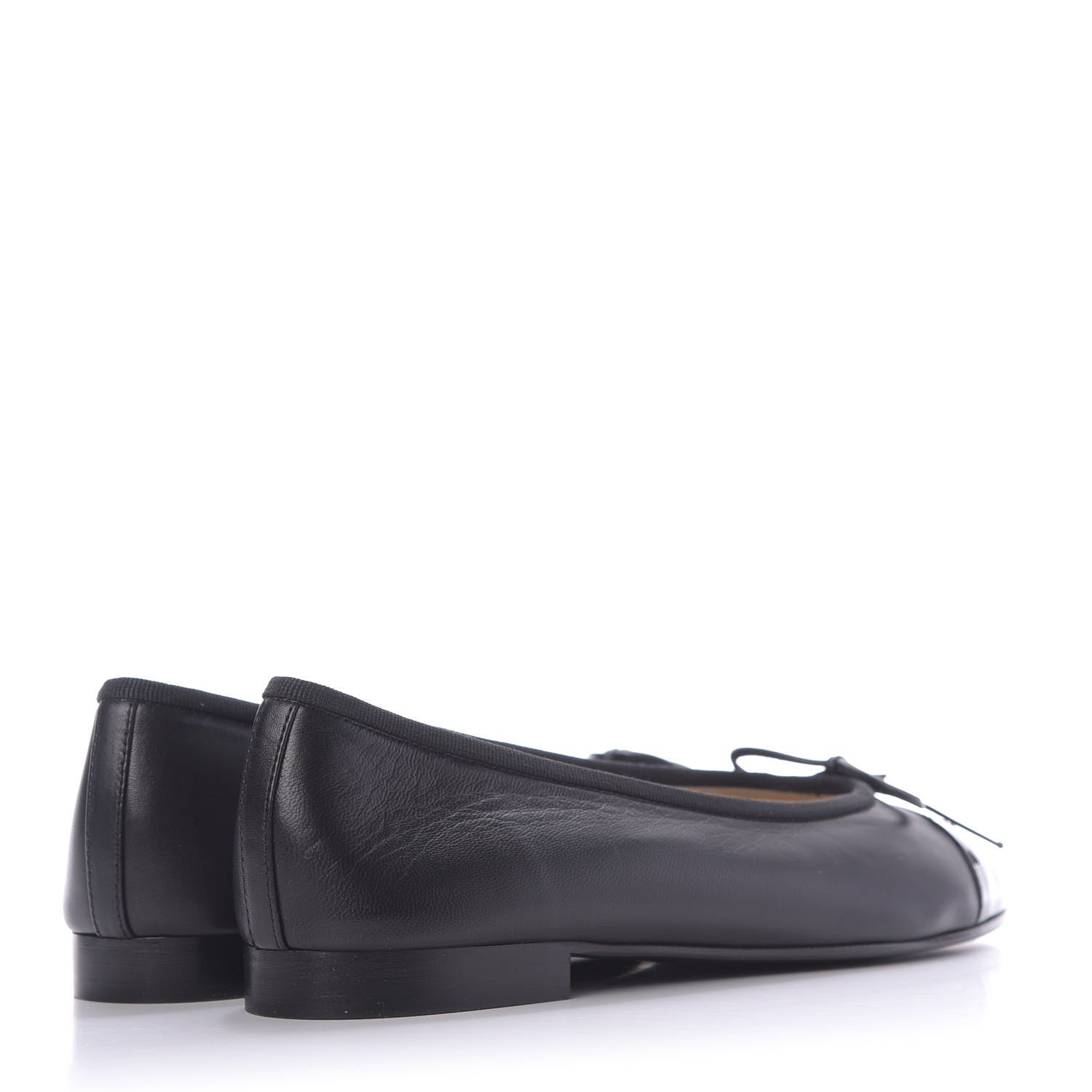 Chanel Lambskin Cap Toe Ballerina Flats 37.5 Black 4 of 11