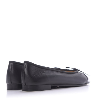 Chanel Lambskin Cap Toe Ballerina Flats 37.5 Black 4 of 11