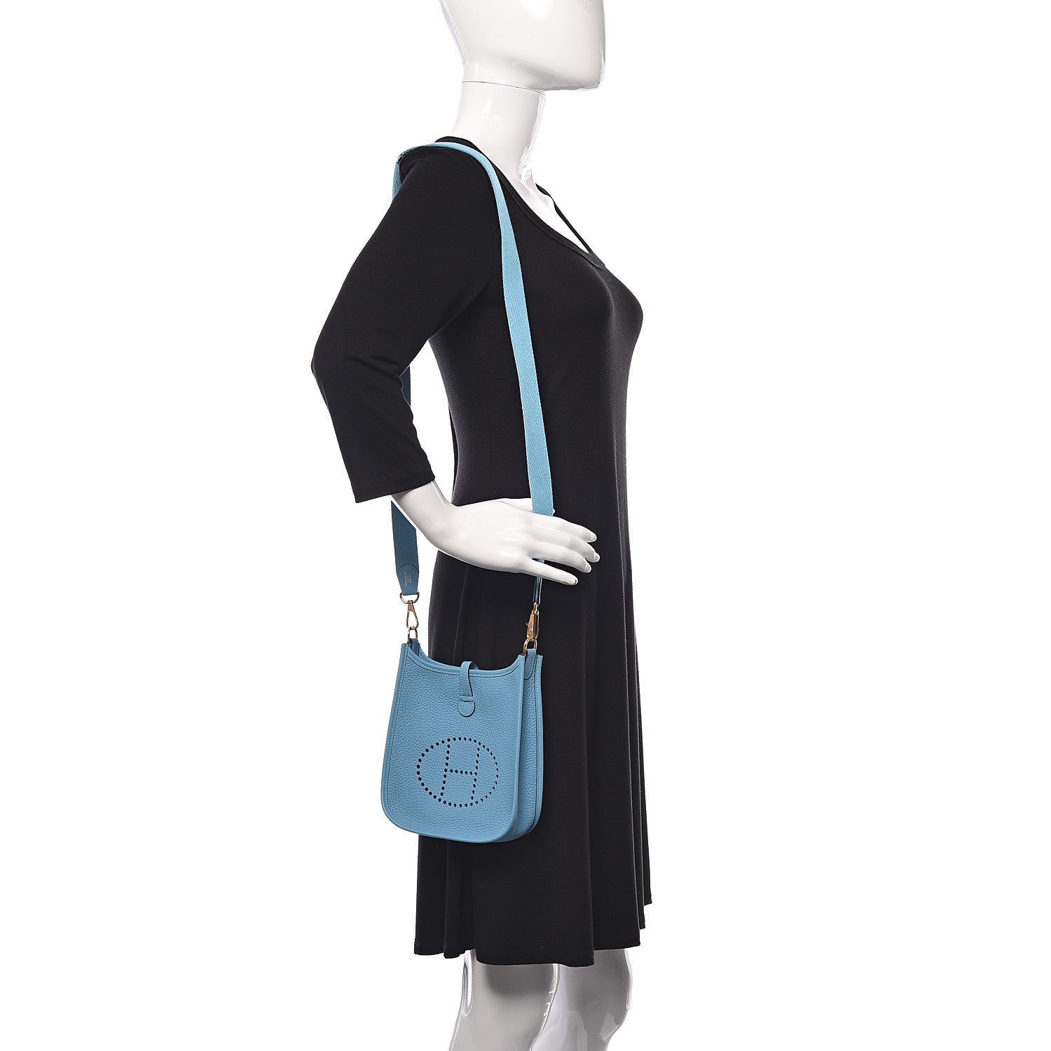 Hermes Taurillon Clemence Evelyne TPM Bleu Du Nord 2 of 10