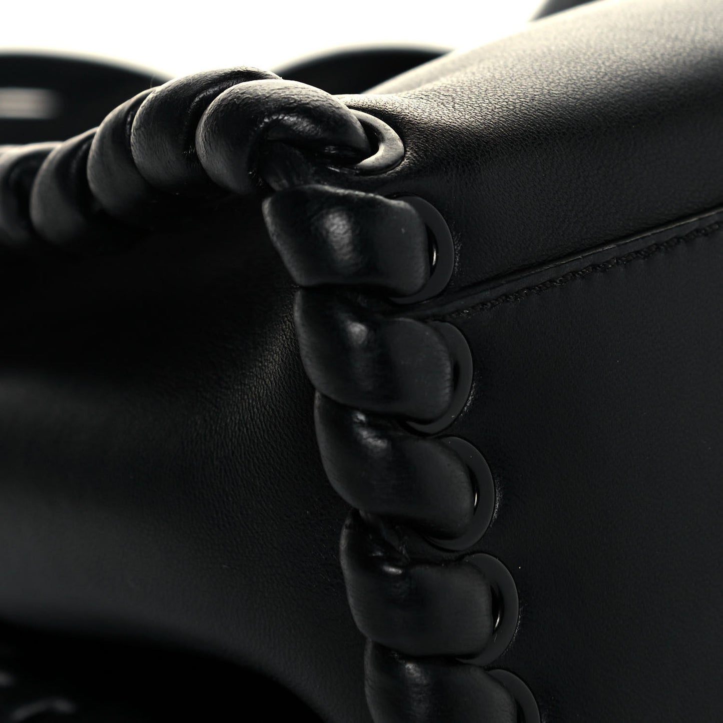 Nappa Lace Up Mini Peekaboo Iconic Satchel Black