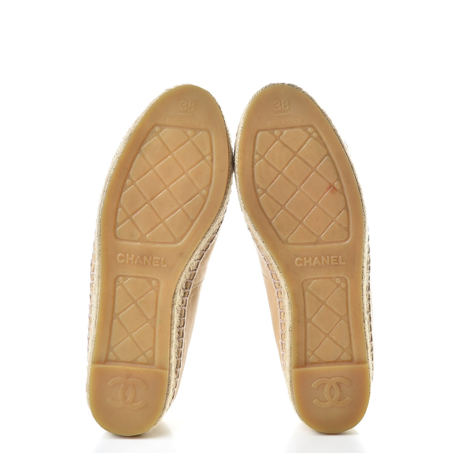 Chanel Lambskin CC Espadrilles 38 Beige Black 5 of 12