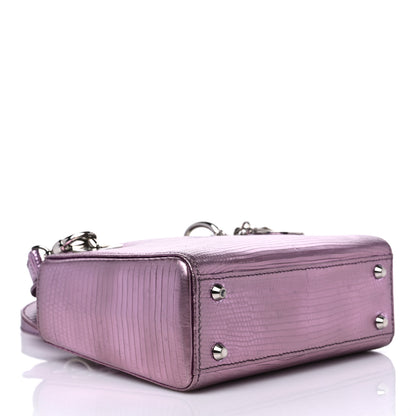 Christian Dior Metallic Lizard Mini Lady Dior Pink 4 of 10