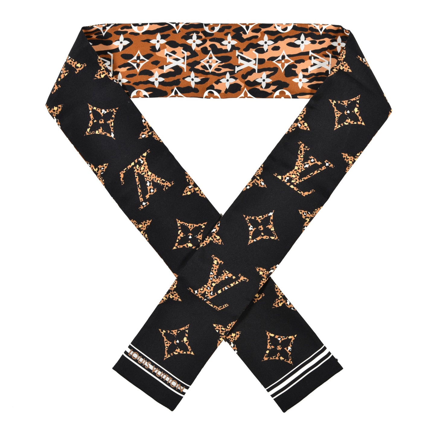 Silk Monogram Giant Jungle Bandeau Black