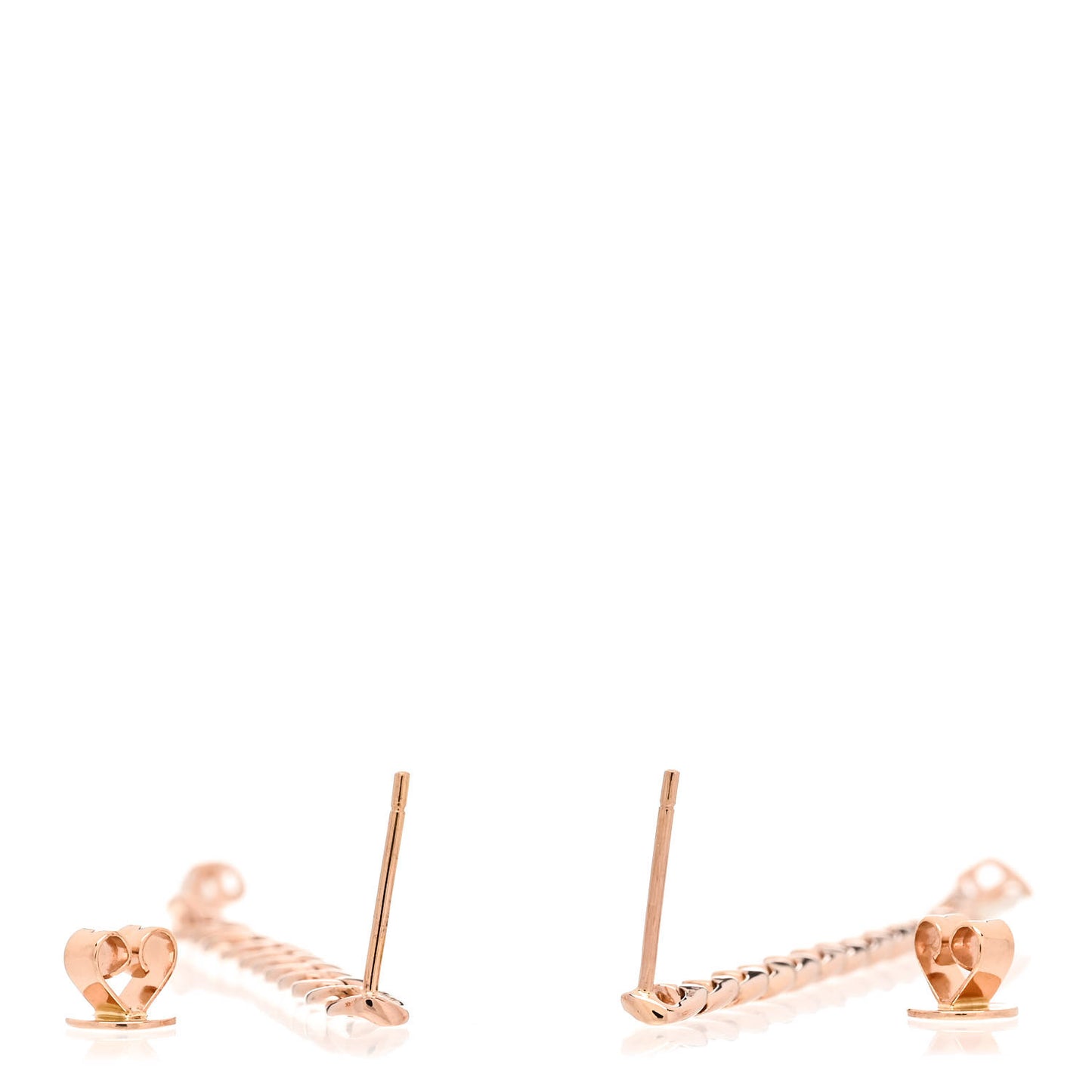 18K Rose Gold Diamond Pear Chain Link Earrings