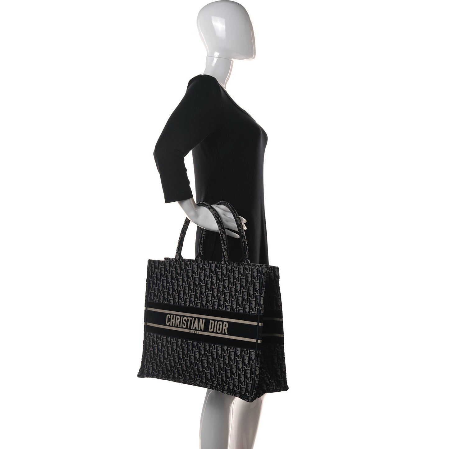 Oblique Velvet Book Tote Blue Multicolor