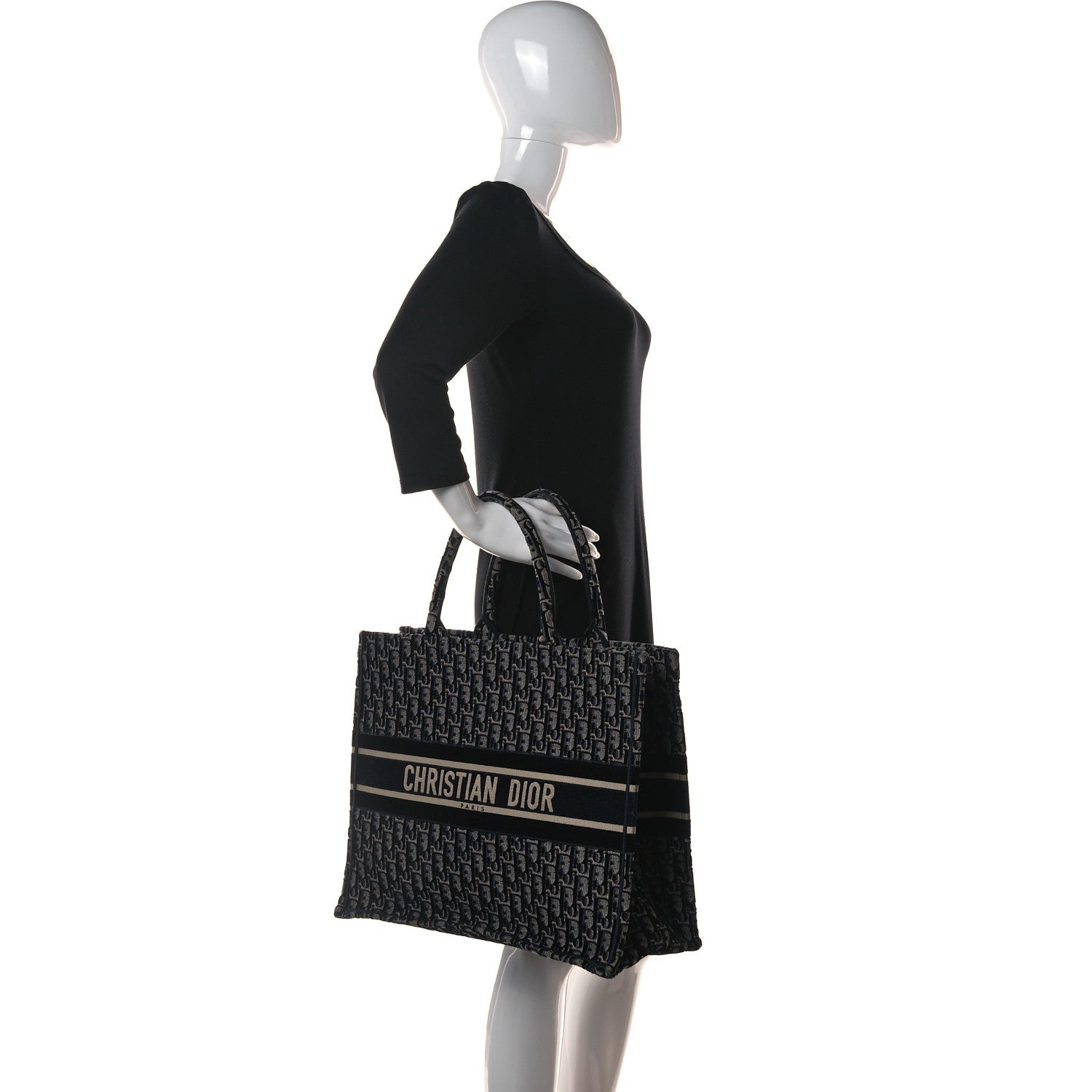 Christian Dior Oblique Velvet Book Tote Blue Multicolor 2 of 14