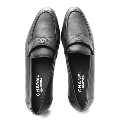 Chanel Lambskin Mens Stitched CC Loafers 42 Black 2 of 10