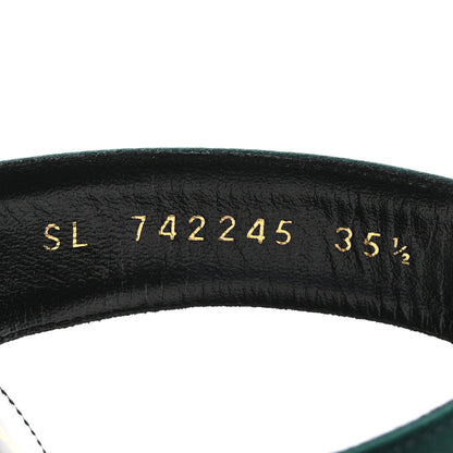 Saint Laurent Crepe Satin Martha Mule 110 Sandals 35.5 Dorian Green 9 of 10