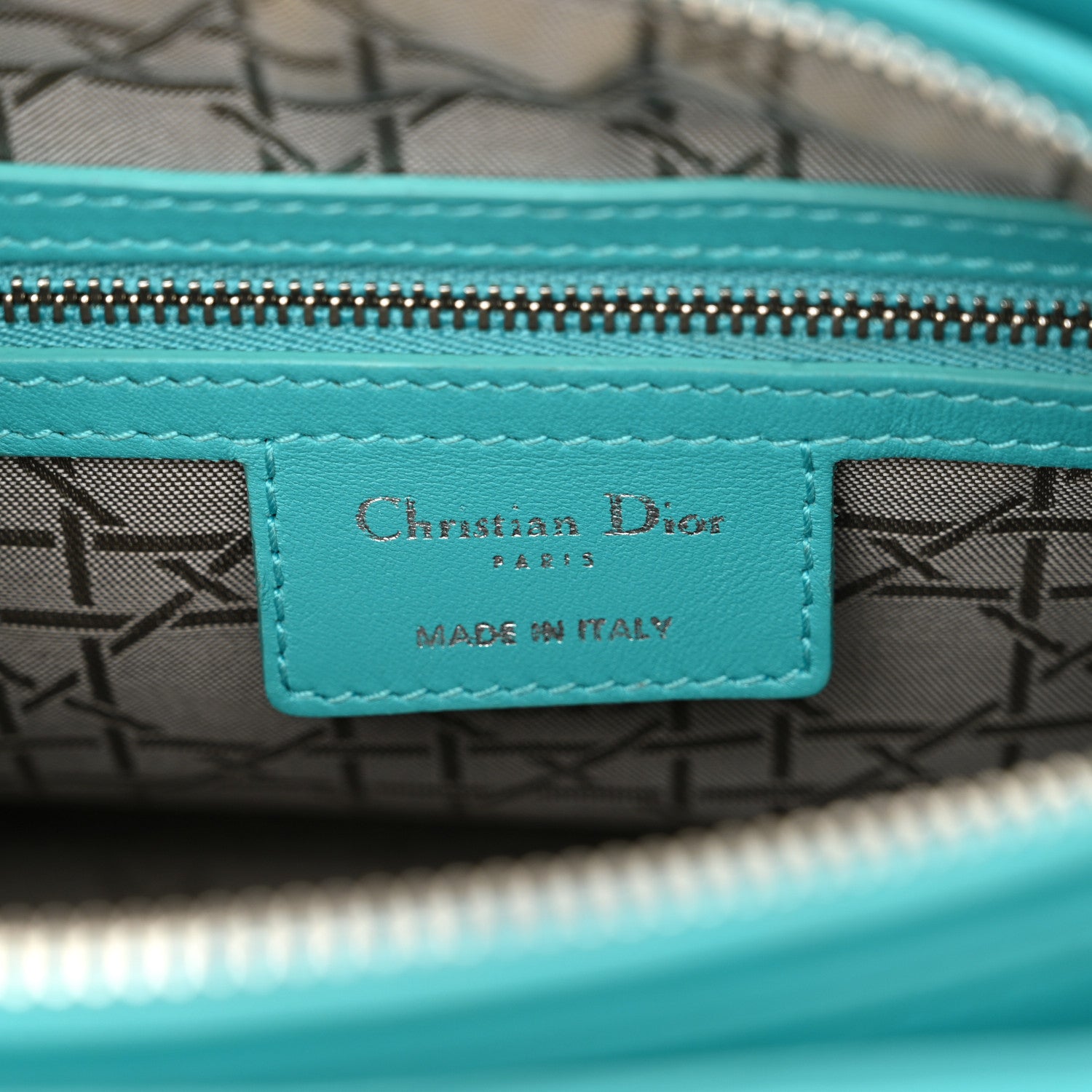 Christian Dior Lambskin Cannage Medium Lady Dior Turquoise 6 of 10