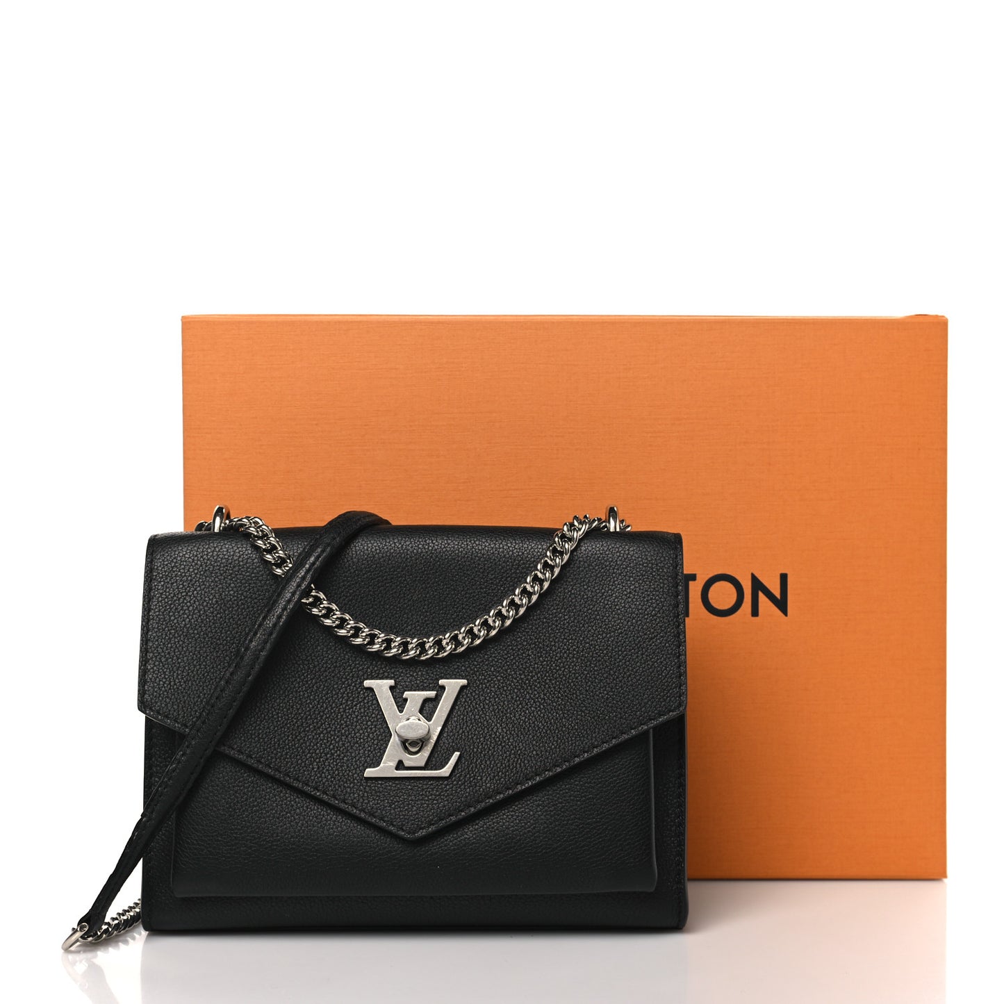 Soft Calfskin Mylockme Chain Bag BB Black