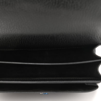 Saint Laurent Grained Calfskin Medium Monogram Sunset Satchel Black 4 of 9