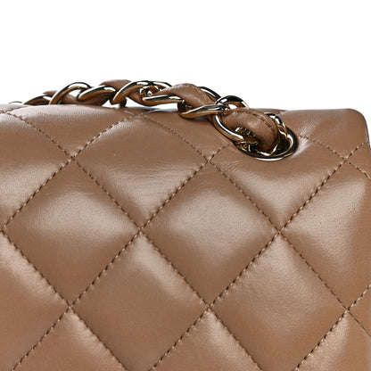 Chanel Lambskin Quilted Jumbo Double Flap Dark Beige 17 of 31