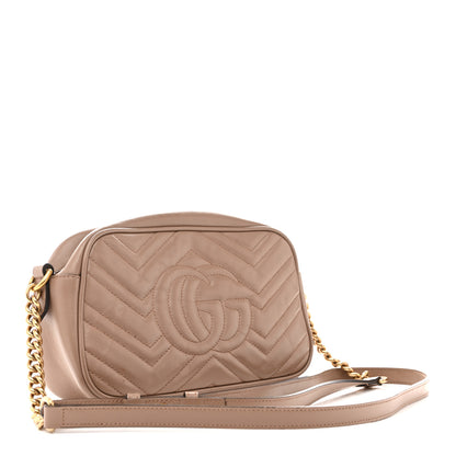 Gucci Calfskin Matelasse Small GG Marmont Chain Shoulder Bag Porcelain Rose 3 of 14