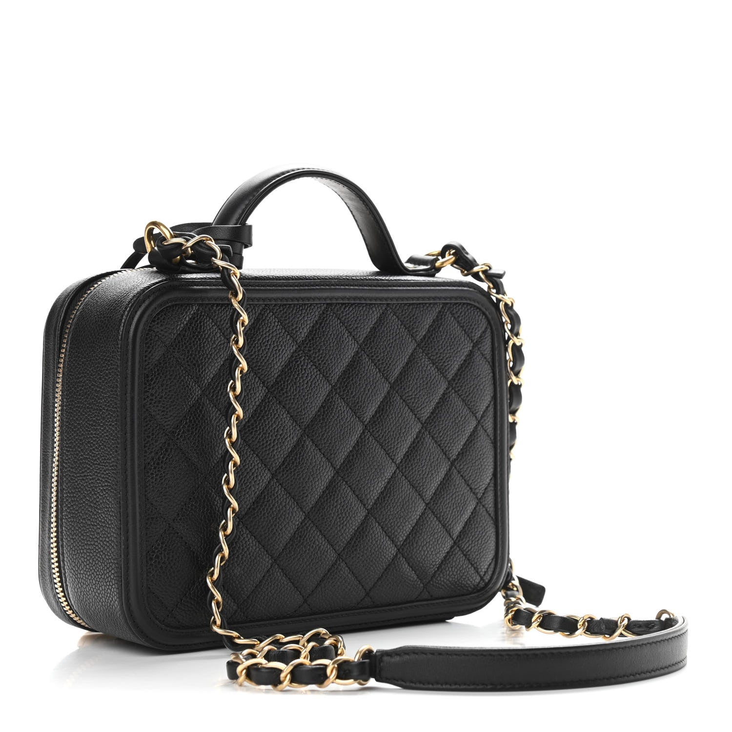Chanel Caviar Quilted Medium CC Filigree Vanity Case Black 3 of 10