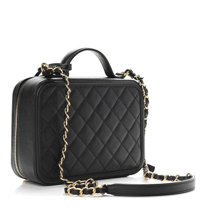 Chanel Caviar Quilted Medium CC Filigree Vanity Case Black 3 of 10