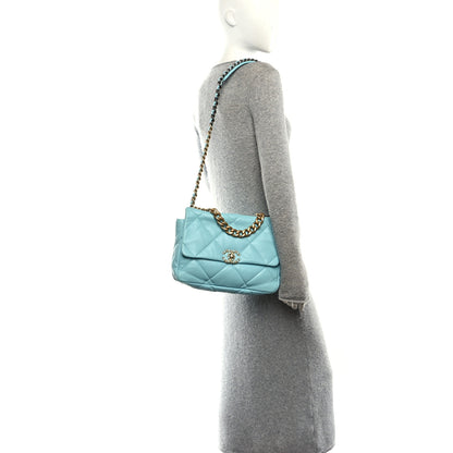 Chanel Lambskin Quilted Large Chanel 19 Flap Light Blue 2 of 10