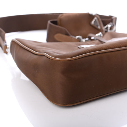 Prada Tessuto Nylon Saffiano Re-Edition 2005 Shoulder Bag Cacao 7 of 8